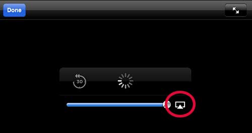tap the airplay button