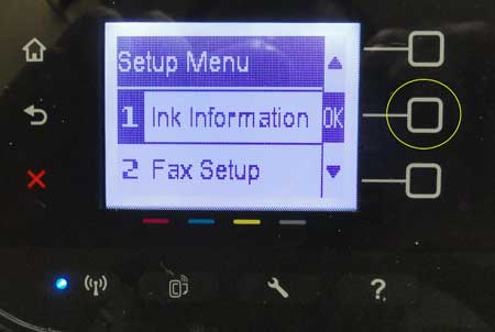 Select the Ink Information option