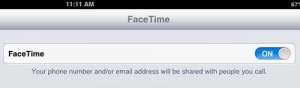 Turn on the FaceTime option