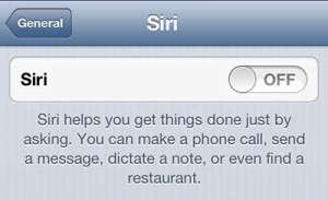 how to disable siri on the iphone 5