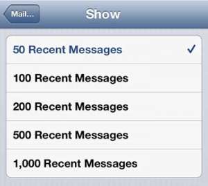 show more mail messages on the iphone 5