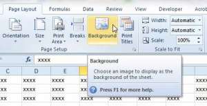 insert a background image in excel 2010