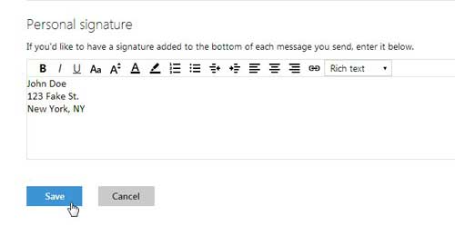 how to create a signature in hotmail