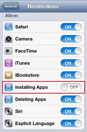 how to disable App Store on iPhone