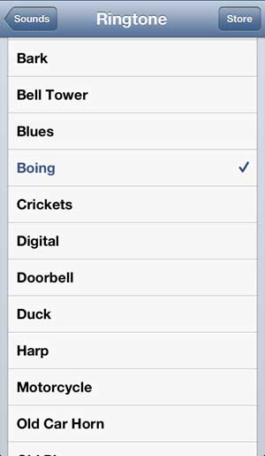 select the ringtone you want to use