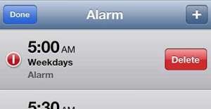 how to delete an alarm on the iphone 5