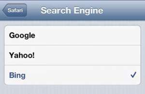 switch search engines in the iPhone 5 safari app