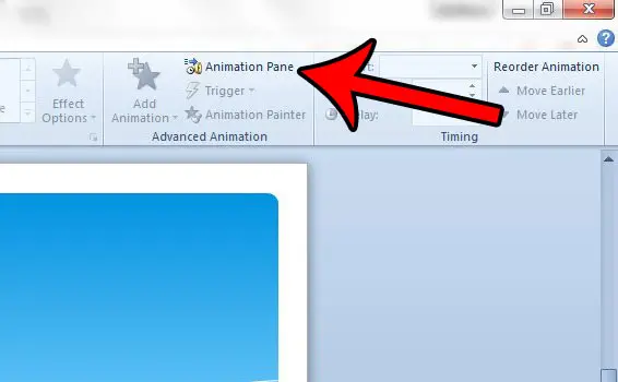 click the Animations Panel button