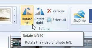 select how you want to rotate the video
