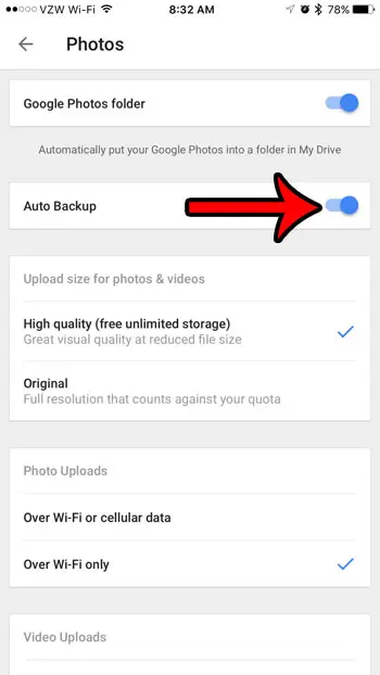 how to upload photos from iPhone to Google Drive