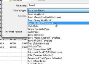 how to save in excel 2010 for excel 2003