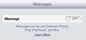 how to enable imessage on the ipad 2