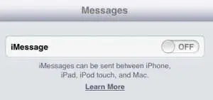 how to enable imessage on the ipad 2