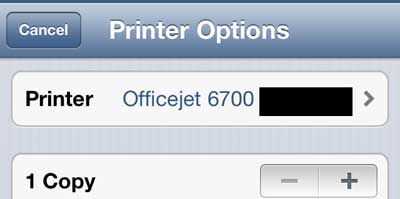 how to print email from iPhone