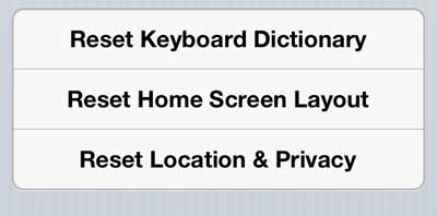 select the reset home screen layout option