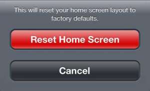 how to reset the home screen on the iphone 5