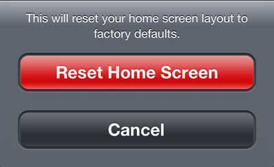how to reset the home screen on the iphone 5