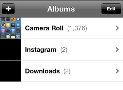 select the camera roll option