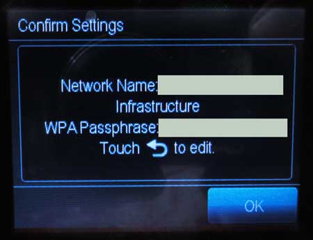 confirm the network name and password