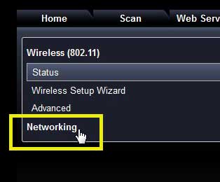 select the networking option