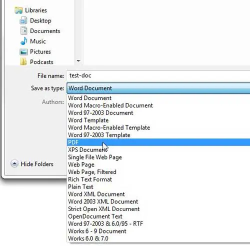 how to save as a pdf in word 2013