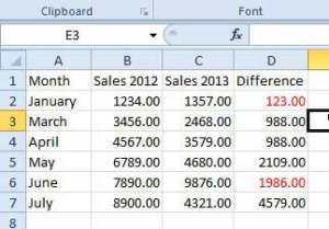 how to make negative numbers red in excel 2010