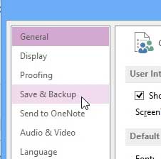 click the save and backup option