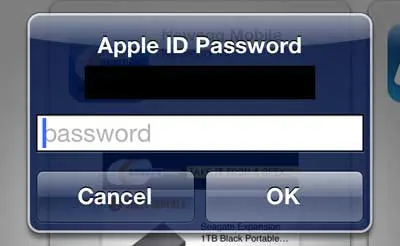 enter your apple id password