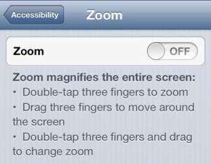 how to unzoom on the iPhone 5