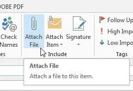 click the attach file button