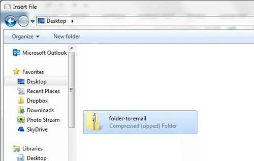 select the folder that you just zipped