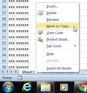 right-click the sheet tab, select the move or copy option