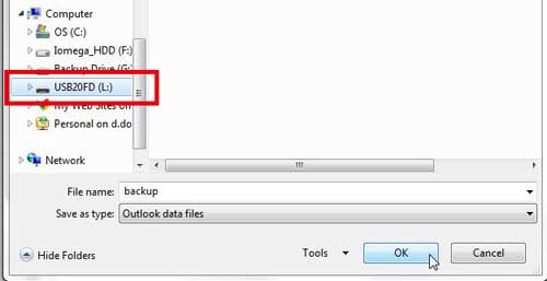 select the flash drive from the column at the left side of the window