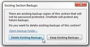 choose how to handle your existing backups