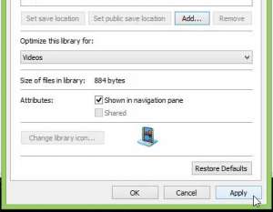 how to add a folder to the video library in windows 8