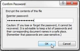 re-enter the password