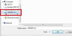 how to save to a usb flash drive by default in word 2010