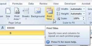 how to print a column on every page in excel 2010