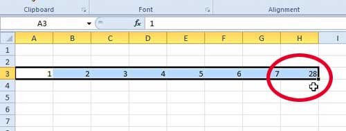 the sum will be inserted in the row to the right of the selected cells