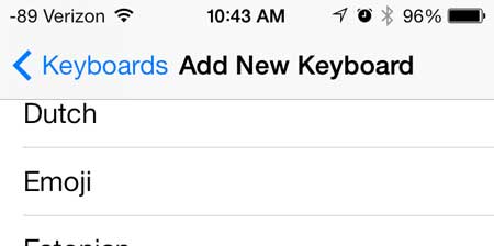select the emoji keyboard option