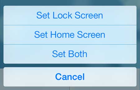 touch the set home screen button