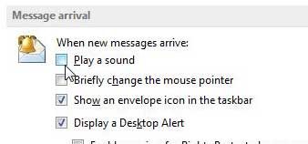 change outlook email alert sound
