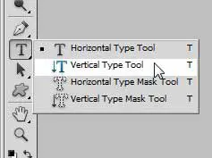 select the vertical type tool