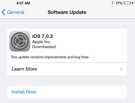 how to instll a software update in ios 7 on ipad 2