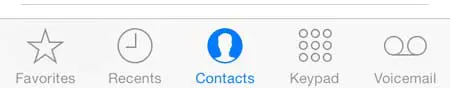 touch the contacts option at the bottom of the screen