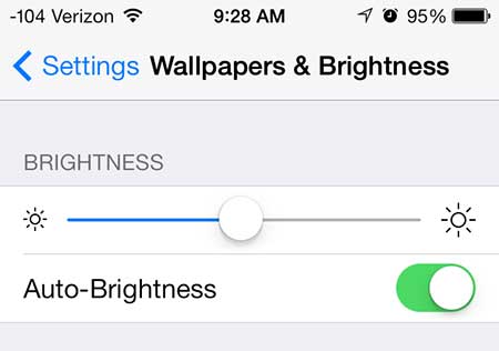 how to set auto brightness in ios 7 on the iphone 5