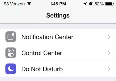 open the notification center