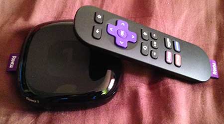 roku remote leaning on roku 1