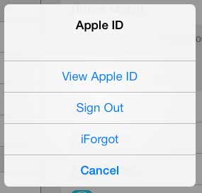 how to sign out of an apple id on the ipad