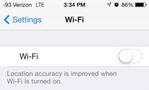 how to turn off wi-fi in ios 7